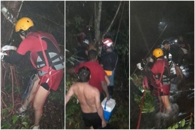 Cabea dgua deixa 9 pessoas ilhadas na cascata dos Namorados em Vila Bela