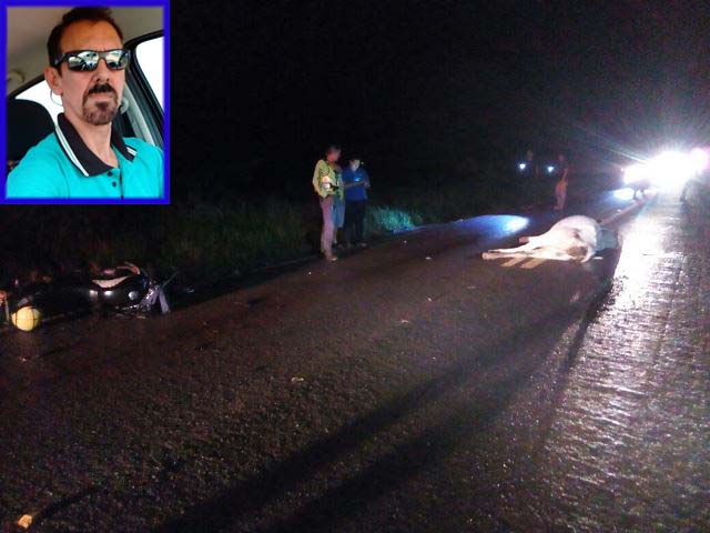 FATALIDADE:  Mototaxista morre na BR  174 depois de bater em vaca
